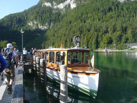 An electric boat, Königssee Lake, Germany