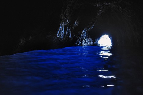 Inside Blue Grotto, Capri, Italy