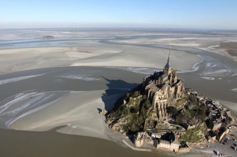 Mont Saint-Michel from the sky, France