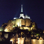 Mont-St-Michel in dark, France