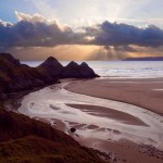 Three Cliffs Bay on the Gower Peninsula, South Wales, UK
