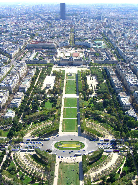 Champ de Mars as seen from Eiffel Tower, Paris, France