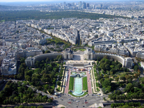 Palais de Chaillot as seen from Eiffel Tower, Paris, France
