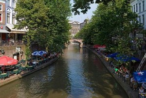 Oudegracht - one of the most famous and most beautiful canals in the Netherlands