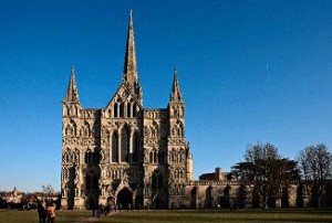 Salisbury Cathedral with the tallest church spire in the United Kingdom