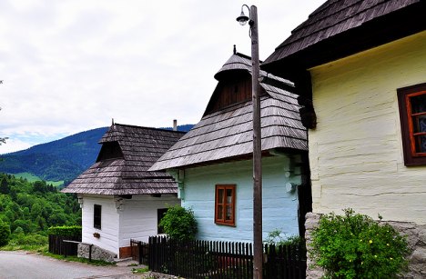 Original folk architecture in Vlkolínec, Ružomberok, Slovakia