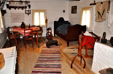 Original furniture in cottages of Vlkolínec, Ružomberok, Slovakia