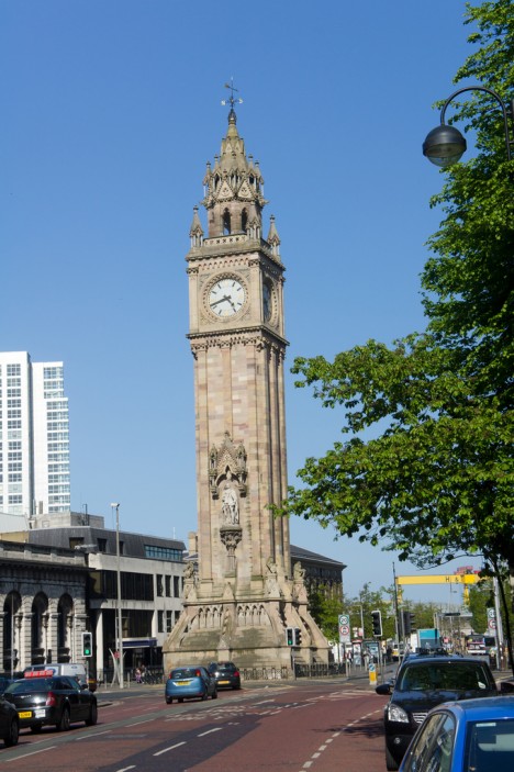 Albert Memorial Clock situated at Queen's Square, Belfast, Ireland