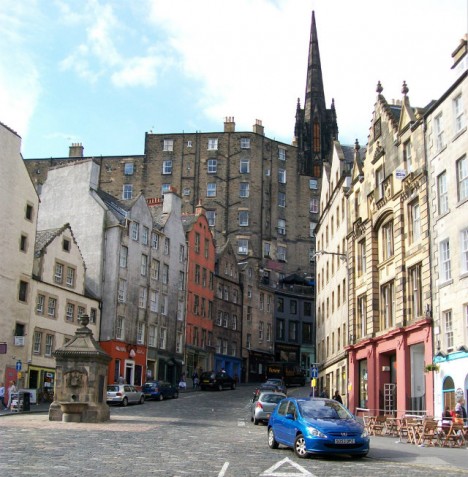 Victoria Street from Grassmarket, Edinburgh, Scotland, United Kingdom