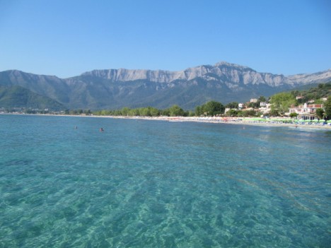 Greece, mountains and sea