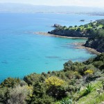 Coastal view from nature trail walk at Aphrodite's Bath in Cyprus