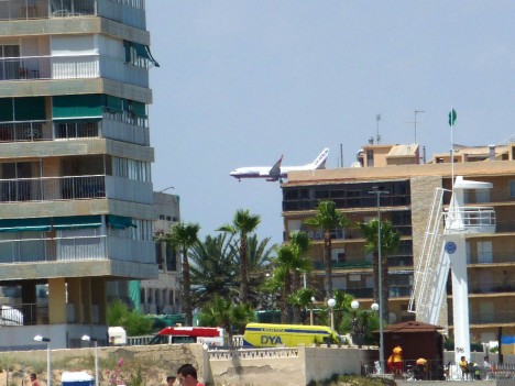 Airplane above Alicante, Spain