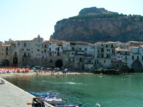 Small town of Cefalù in Sicily, Italy