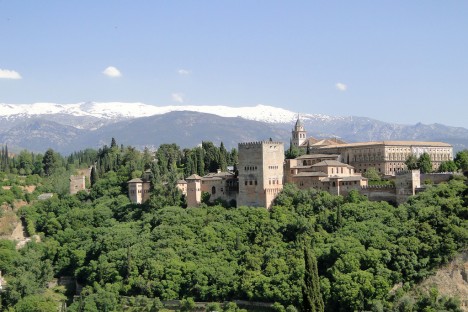 View of the Alhambra and Sierra Nevada - Granada, Spain