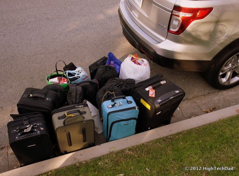Luggage and car