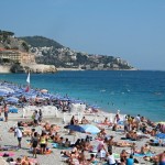 Nice beach and Mont Boron, France