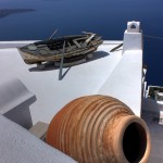 One of the most classical photos from Santorini: the boat at Firostefani, Greece
