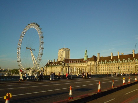 London Eye and County Hall From Westminster Bridge, UK