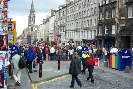 The Royal Mile during the Edinburgh Fringe Festival