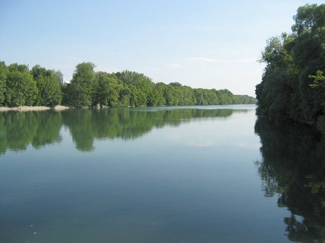 Isar River north of Munich, Germany