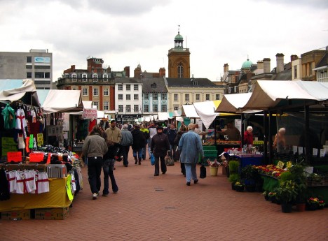 Northampton market, England, UK