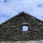 Roofless stone house