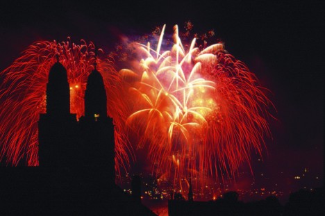 New Year, fireworks in Zurich, Switzerland