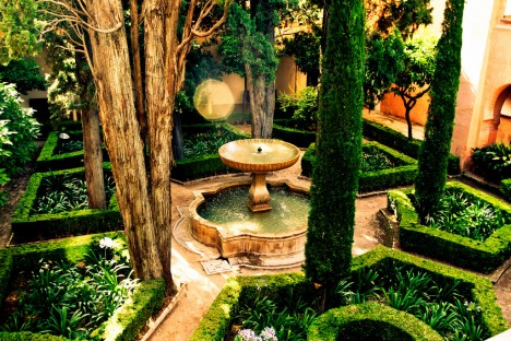 Garden in Alhambra, Spain
