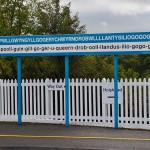 Llanfairpwllgwyngyllgogerychwyrndrobwllllantysiliogogogoch railway station sign, UK