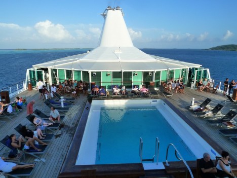 Cruise ship with pool