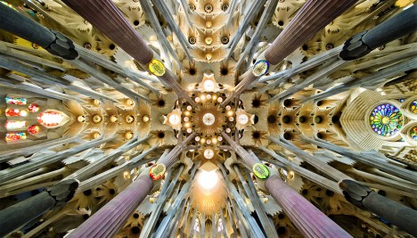 Sagrada Familia from inside, Barcelona, Spain