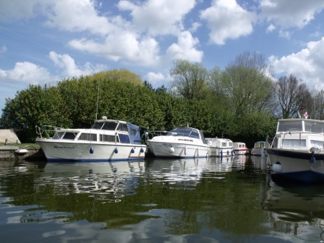 Boats in Norfolk Broads, England, UK