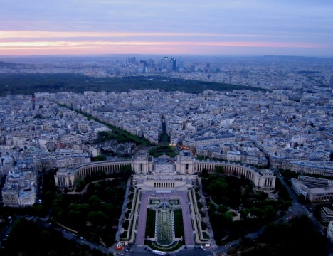 Paris at sunset, France
