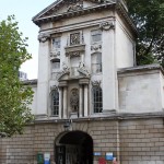 Main entrance to St Bartholomew's Hospital, London, England, UK