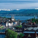 Zürich and lake Zürich, Switzerland