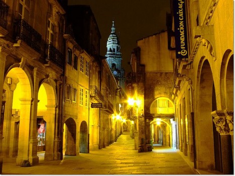 Streets of Santiago de Compostela, Spain