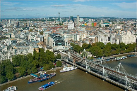 View of London from London Eye, England, UK