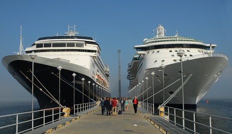 Huge cruise ships