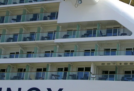 Cruise ship balcony cabins